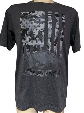 NEW Arkansas Razorbacks Colosseum Military Flag SS Crew Neck Tee T-Shirt Men's L